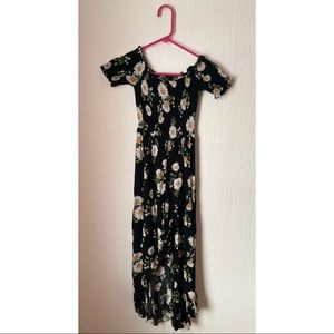 Black Maxi Dress With Daisies